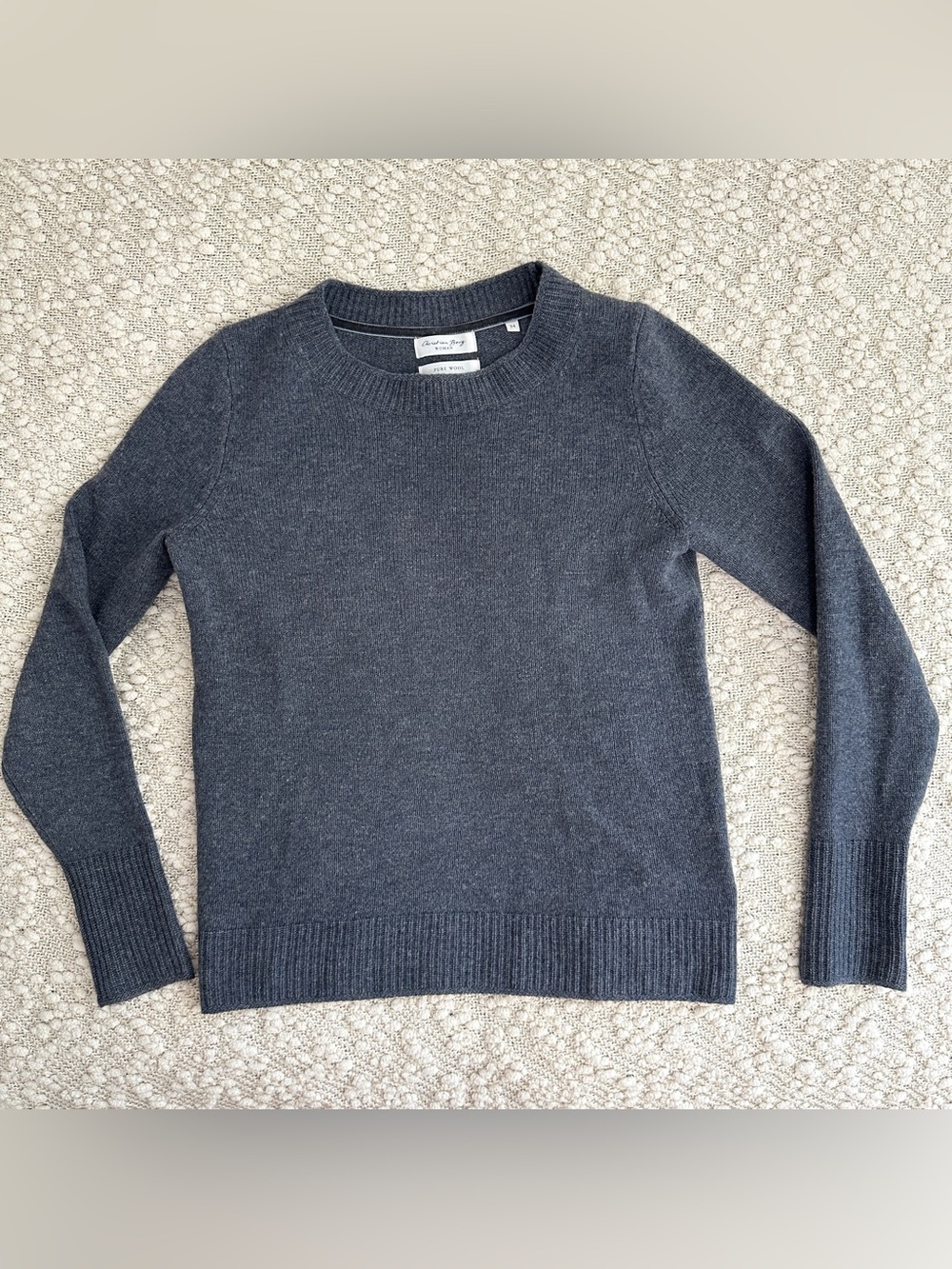 Christian Berg Woman Pure Merino Wool Crewneck Sweater Charcoal Size D 34 XS